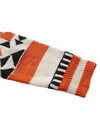 Men's Vintage Casual Orange Striped Long Sleeve V Neck Fall Winter Sweater
