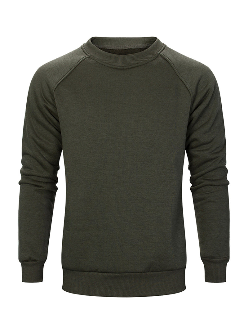 Men's Casual Classic Solid Long Sleeve Fall Winter Sweatshirt