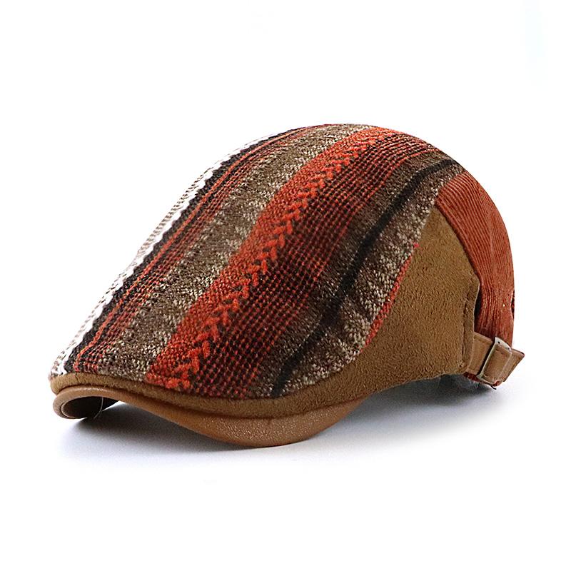 Men's Striped Stitching Casual All-match Cap