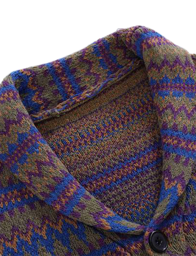 Men's Soft Vintage Casual Button Striped Retro Cardigan Sweater