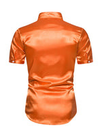 Men's Casual Solid Color Summer Short Sleeve Party Shirt