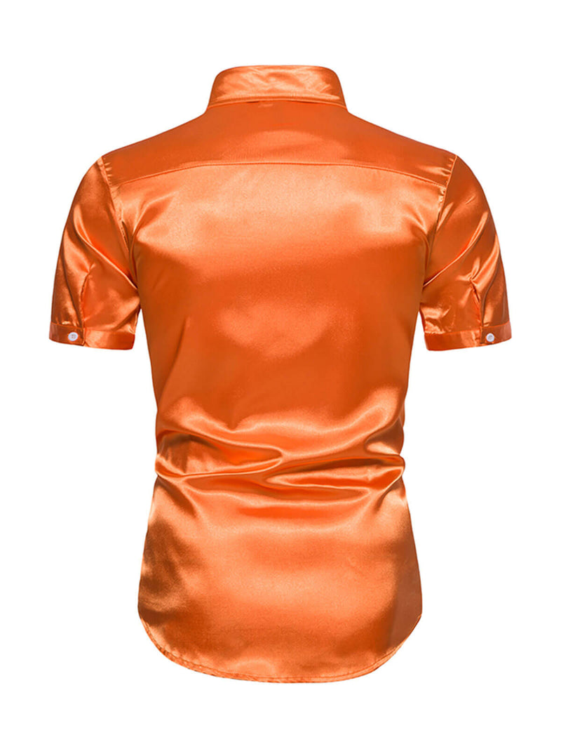 Men's Casual Solid Color Summer Short Sleeve Party Shirt