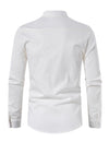 Men's Casual Henley Retro Lace Up Cotton Long Sleeve Shirt Drawstring Top