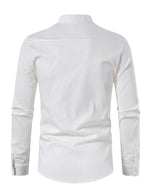 Men's Casual Henley Retro Lace Up Cotton Long Sleeve Shirt Drawstring Top