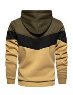 Men's Classic Color Block Long Sleeve Pullover Hoodie With Pocket