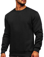 Men's Casual Round Collar Fall Winter Warm Long Sleeve Fleece Sweatshirt