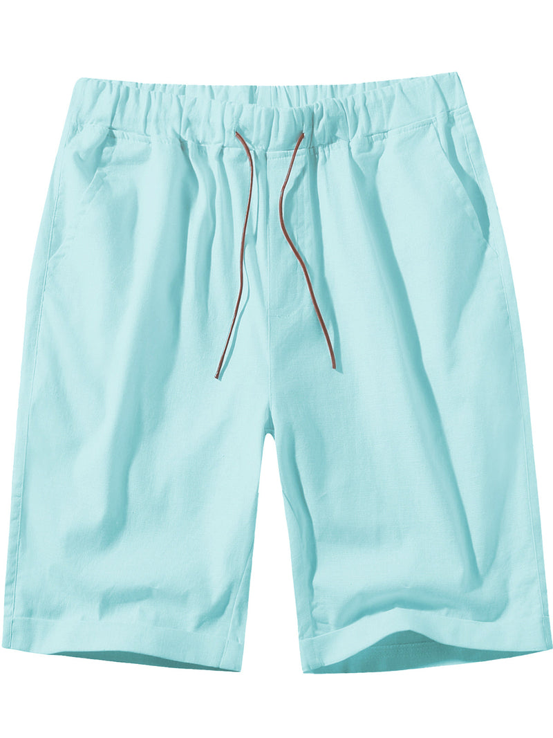 Men's Casual Solid Color Breathable Cotton Shorts