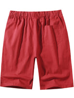 Men's Casual Solid Color Breathable Cotton Shorts