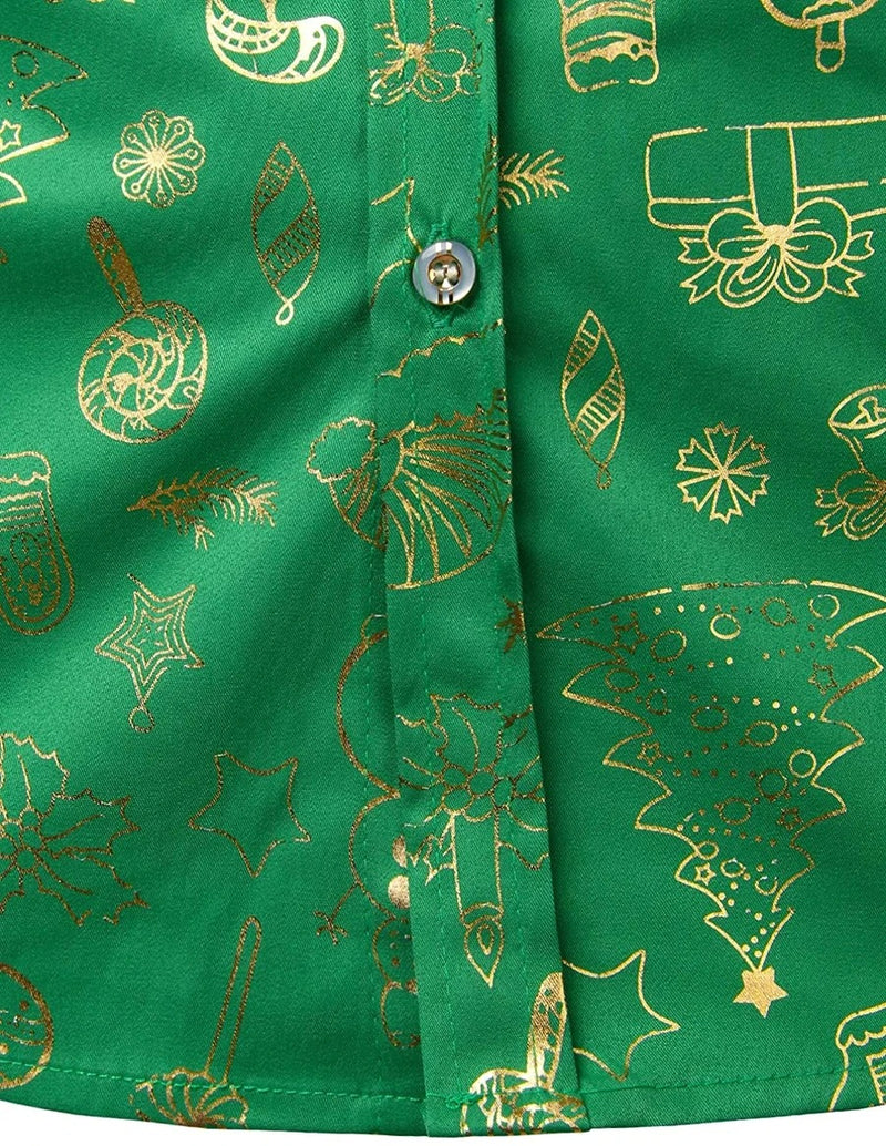 Men's Christmas Print Regular Fit Long Sleeve Shirt