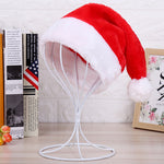 Red Plush Xmas Party Holiday Christmas Hat For Adults Unisex