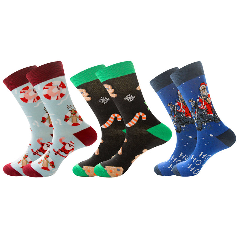 3 Pairs Christmas Party Holiday Xmas Fancy Cotton Festival Socks