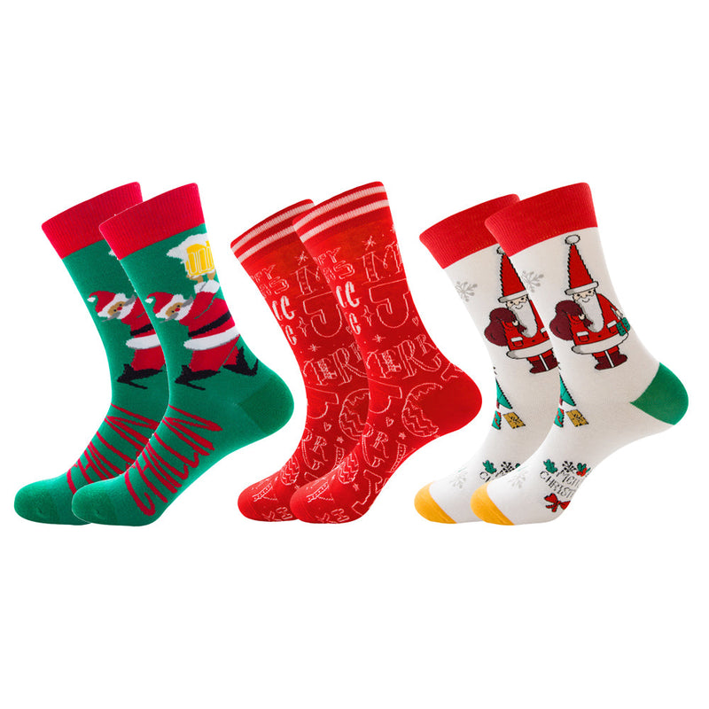 3 Pairs Christmas Festival Party Holiday Funny Xmas Vacation Socks