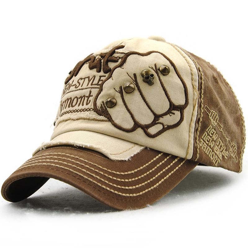Men's Fashion Letter Rivet Fist Pattern Casual Cap