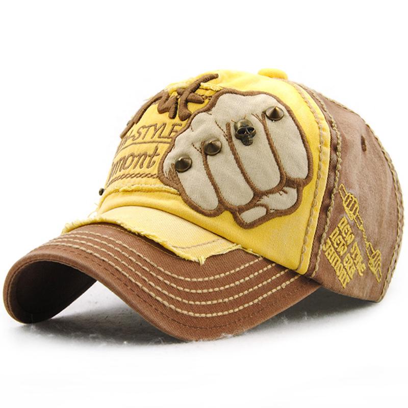Men's Fashion Letter Rivet Fist Pattern Casual Cap