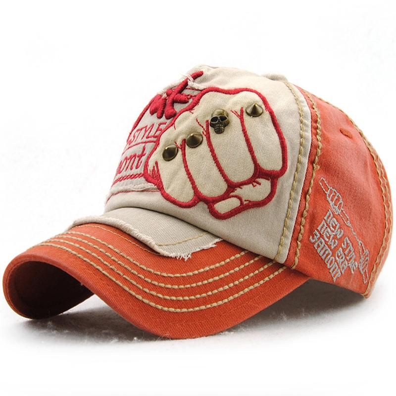 Men's Fashion Letter Rivet Fist Pattern Casual Cap