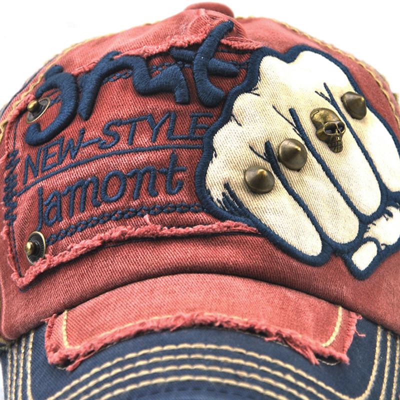 Men's Fashion Letter Rivet Fist Pattern Casual Cap