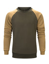 Men's Casual Color Block Round Long Sleeve Sweatshirt