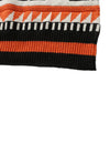 Men's Vintage Casual Orange Striped Long Sleeve V Neck Fall Winter Sweater