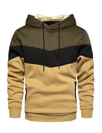 Men's Classic Color Block Long Sleeve Pullover Hoodie With Pocket