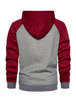 Men's Color Block Long Sleeve Casual Fall Winter Full-Zip Hoodie Zip Sweatshirt