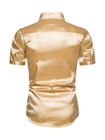 Men's Solid Color Summer Party Short Sleeve Shirt