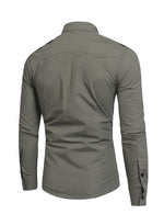 Men's Cotton Casual Pocket Hiking Outdoor Button Long Sleeve Shirt