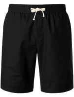 Men's Solid Color Linen Cotton Casual Shorts