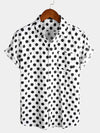 Men's Polka Dots Cotton Pocket Casual Short Sleeve Shirt