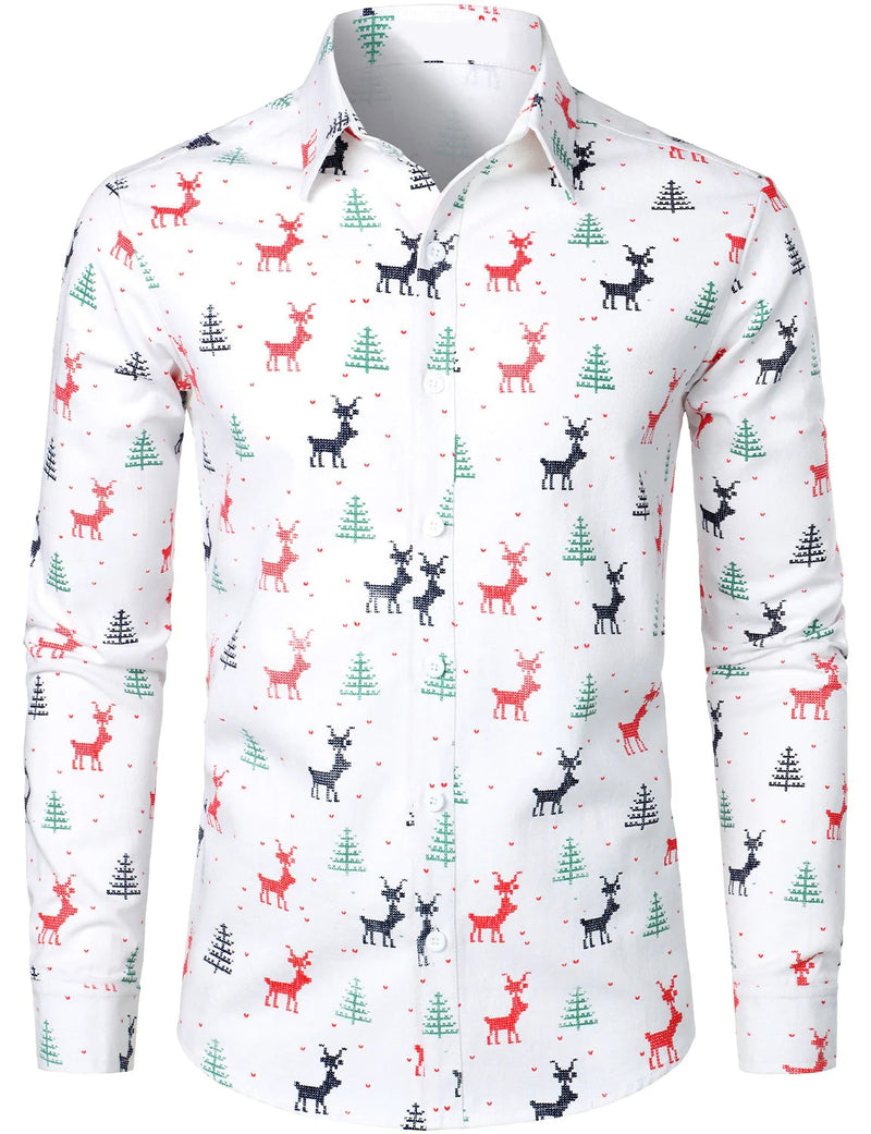 Bundle Of 3|Men's Printed Regular Fit Festive Long Sleeve Shirt