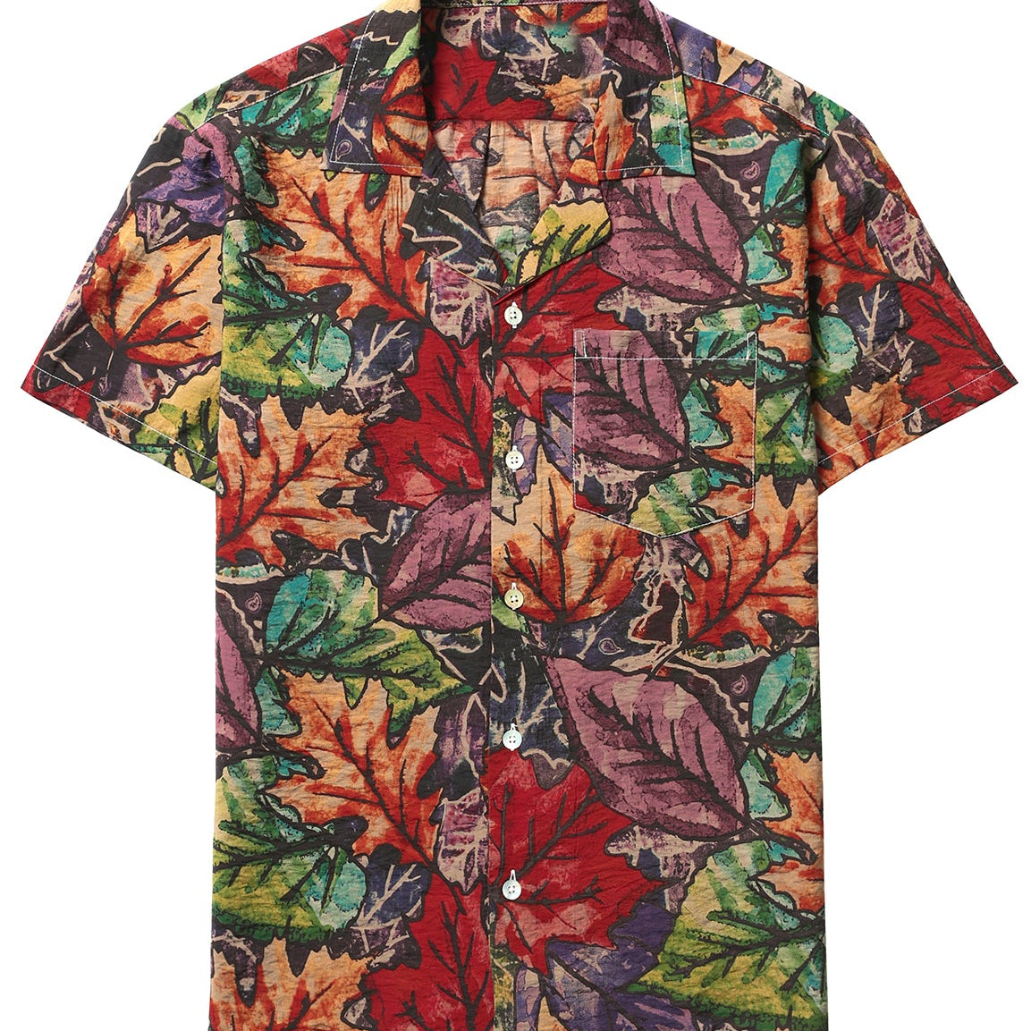 Men's Retro Button Summer 70s Short Sleeve Shirt