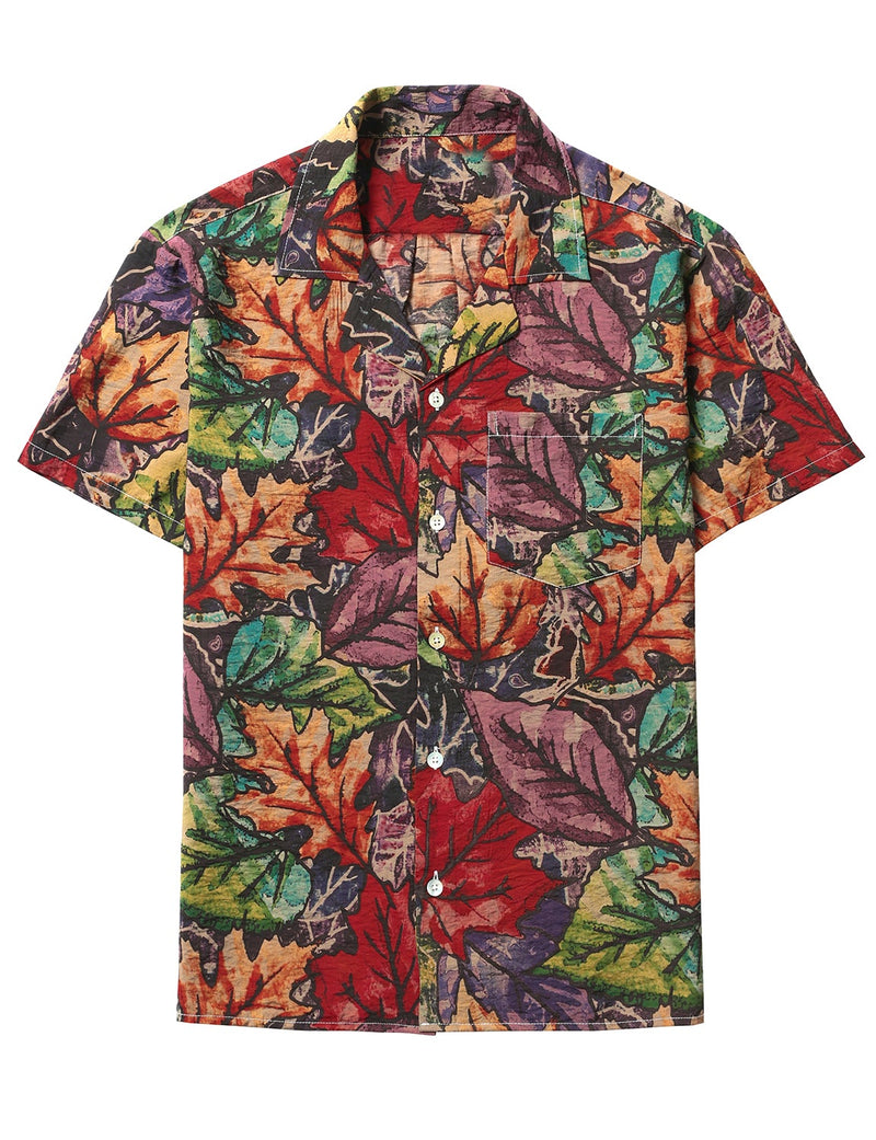 Men's Retro Button Summer 70s Short Sleeve Shirt