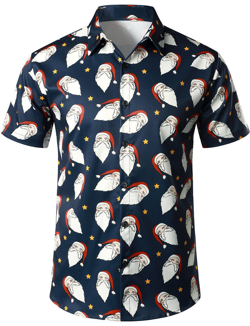 Men's Funny Santa Christmas Vacation Short Sleeve Shirt
