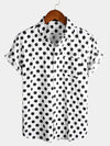 Men's Polka Dots Cotton Pocket Casual Short Sleeve Shirt