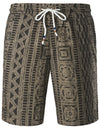 Men's Casual Vintage Boho Breathable Cotton Brown Shorts