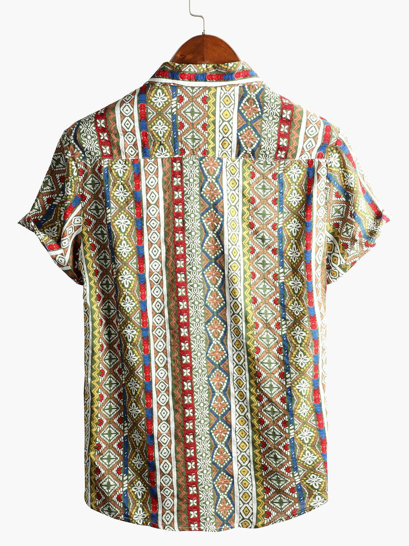 Bundle Of 3 | Men's Breathable Retro Short Sleeve Cotton Shirts