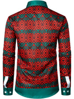 Men's Christmas Print Regular Fit Long Sleeve Shirt