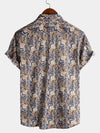 Men's Vintage Paisley Pocket Holiday Cotton Short Sleeve Shirt
