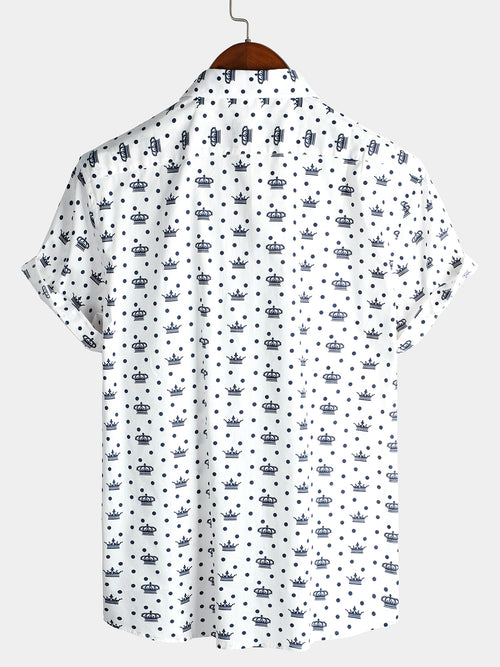 Men's Holiday Casual Cotton Short Sleeve Shirt
