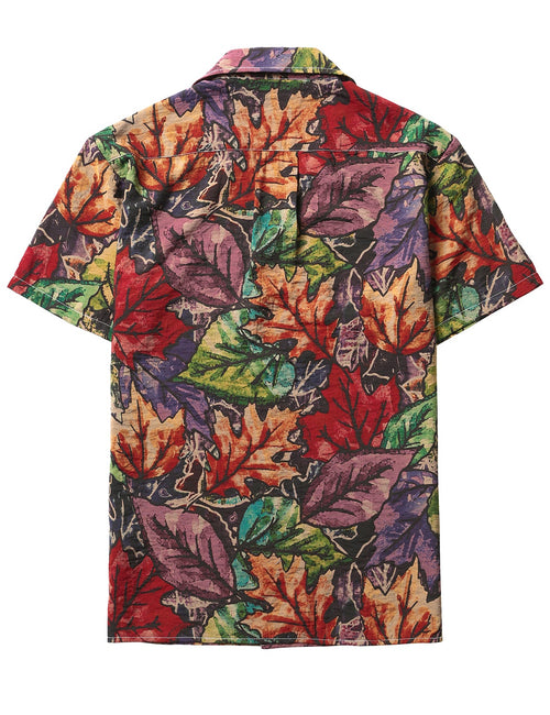 Men's Retro Button Summer 70s Short Sleeve Shirt