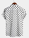 Men's Polka Dots Cotton Pocket Casual Short Sleeve Shirt