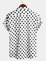 Men's Polka Dots Cotton Pocket Casual Short Sleeve Shirt