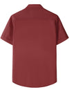 Men's 50s Rockabilly Style Retro Bowling Burgundy Button Up Short Sleeve Shirt