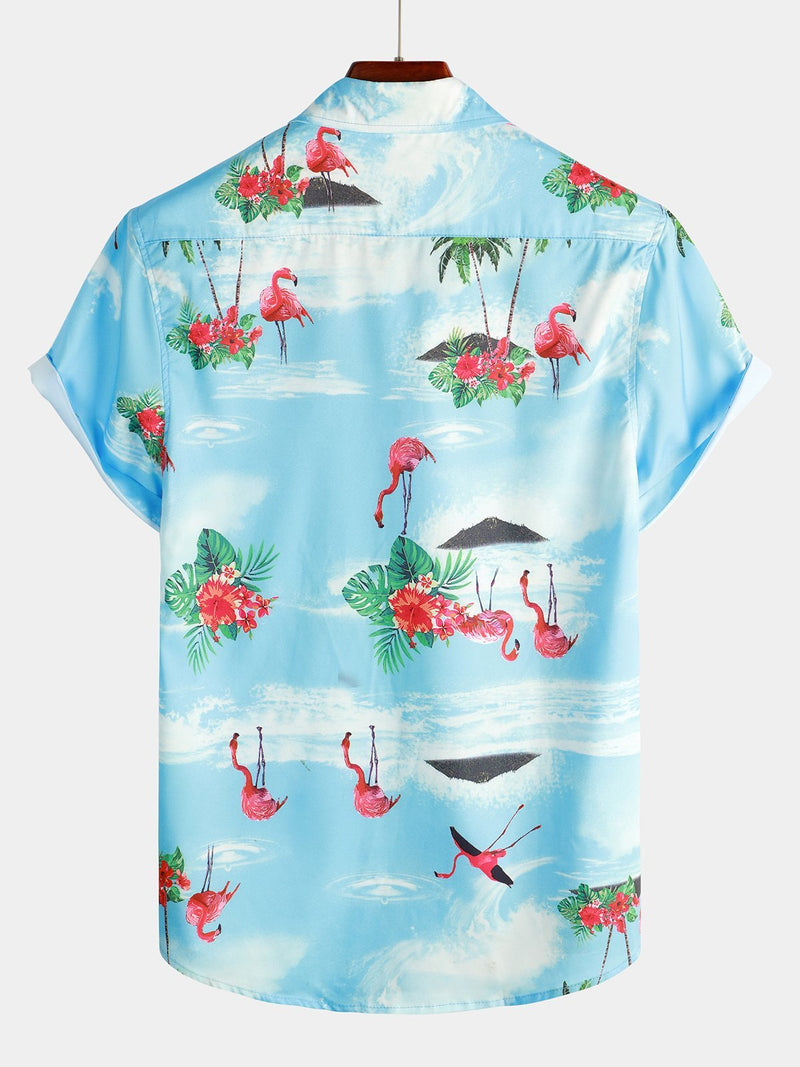 Men's Short Sleeve Floral Tropical Hawaiian Shirt