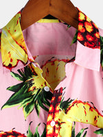 Men's Casual Pineapple Pattern Cotton Shirt