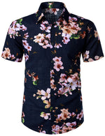 Men's Flower Print Hawaiian Shirt & Shorts Set
