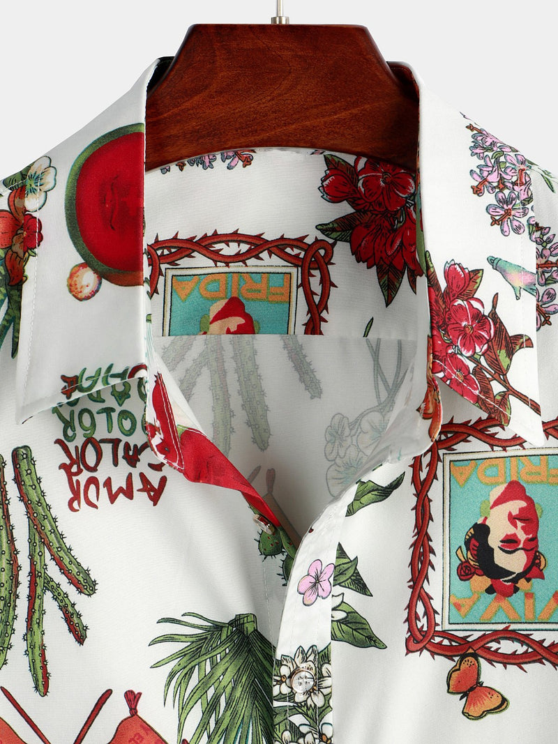 Men's Short Sleeve Floral Tropical Hawaiian Shirt