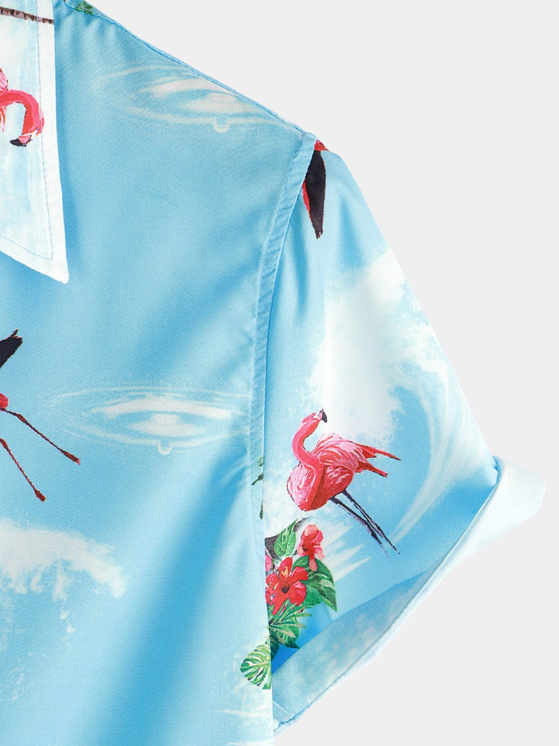 Men's Short Sleeve Floral Tropical Hawaiian Shirt
