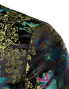Men's Vintage Embroidered Satin Flight Bomber Jacket Coat