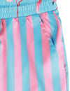 Men's Flamingo and Blue Striped Beach Animal Hawaiian Aloha Shorts