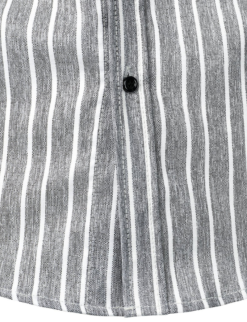 Men's Long Sleeve Classic Casual Cotton Striped Shirt
